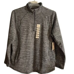 St Johns Bay‎ Womens XL Classic Quarter Zip Pullover Fleece Heather Gray New